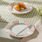 Pink Gold Scallop Fine Porcelain Dessert / Dinner Plate