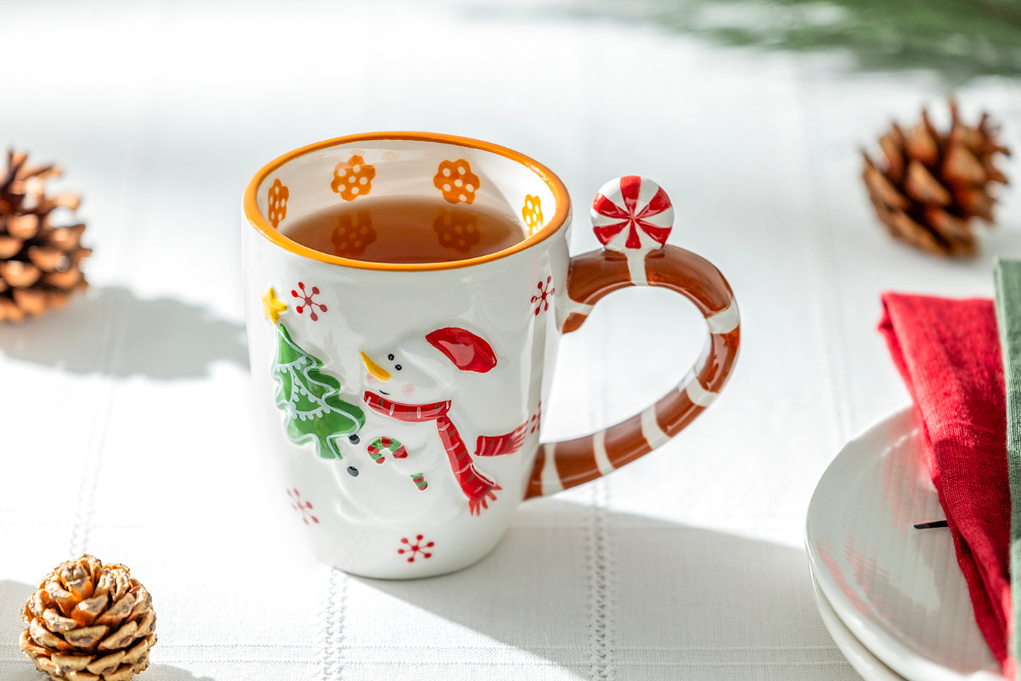 Christmas Snowman Candy Cane Mug