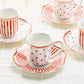 Red Josephine Stripes and Dots 3oz Espresso Cups and Saucers