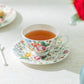 Gracie Bone China Lismore Rose Garden Bone China Tea Cup and Saucer Set