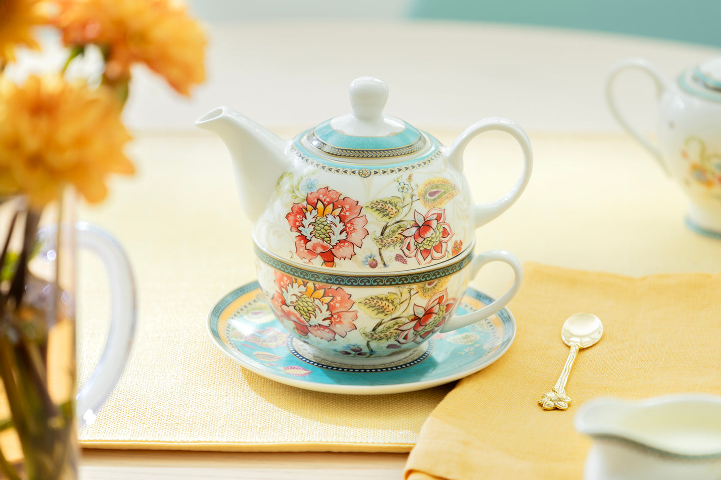 Emperor's Garden Fine Porcelain Tea For One Set