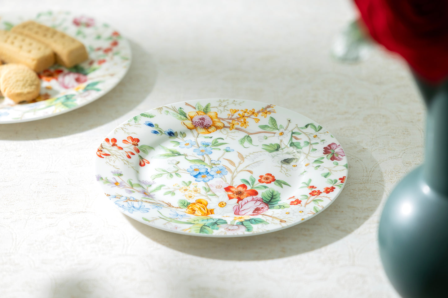 7.5" Lismore Rose Garden Bone China Dessert Plate