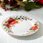 Poinsettia Pine Cone Fine Porcelain Dessert / Dinner Plate