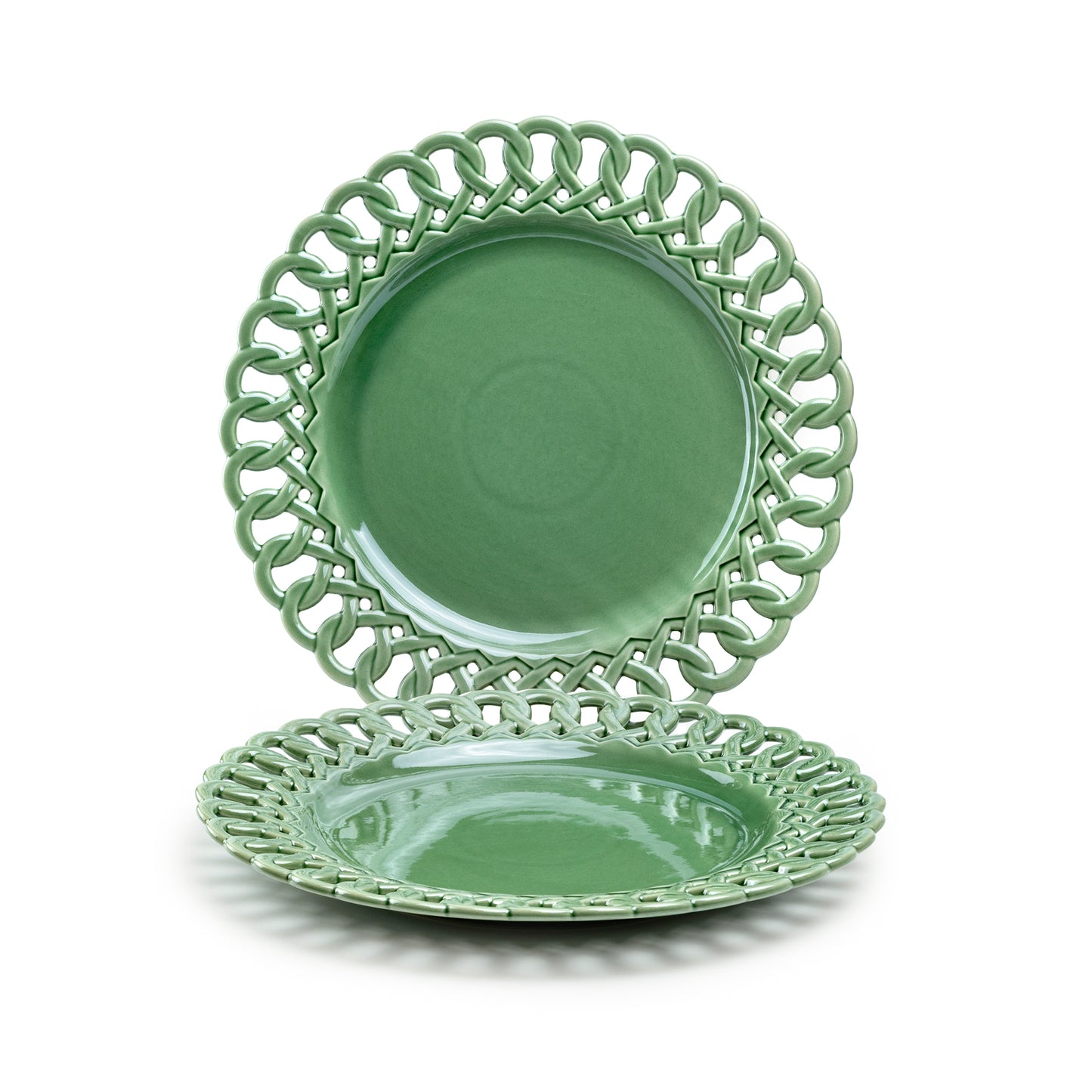 Green Heirloom Fine Porcelain Dessert/Dinner Plate