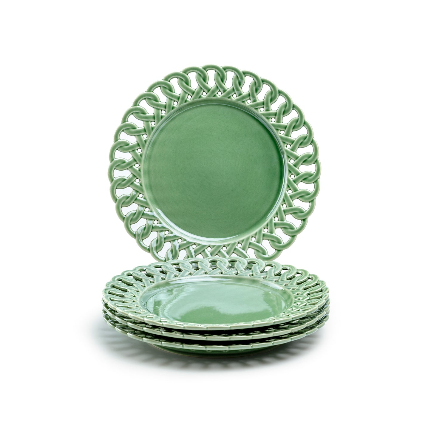 Green Heirloom Fine Porcelain Dessert/Dinner Plate
