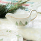 Christmas Pine Trees Fine Porcelain Gravy Boat