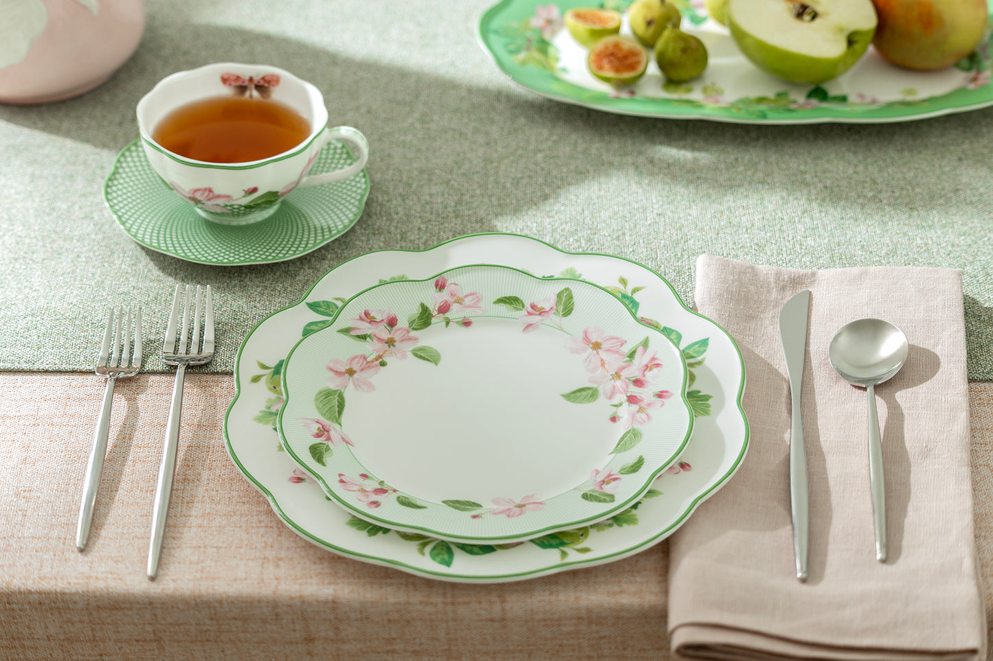 Apple Blossom Bone China Dessert Plate