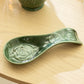 Green Embossed Rose Spoon Rest