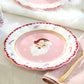 8.5" Pink Santa Dessert/Salad Plate