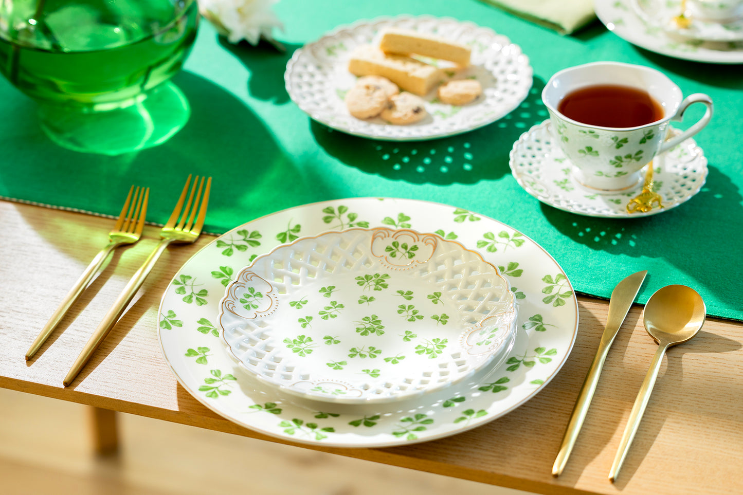 7.5" Shamrock Pierced Fine Porcelain Dessert Plate