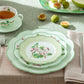 Apple Blossom Green Lattice Bone China Appetizer Plate