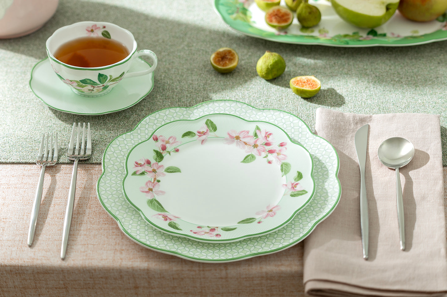 Apple Blossom Bone China Dessert Plate