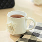 White Sculpted Rose Fine Porcelain Mug Set of 2