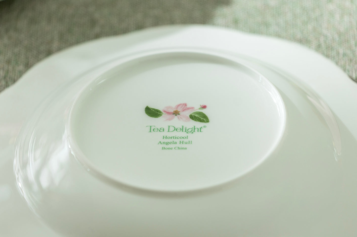 11.75" Apple Blossom Geo Harmony Bone China Oval Serving Platter with Gift Box