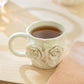 White Sculpted Rose Bouquet Fine Porcelain Mug Set of 2