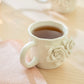 White Sculpted Rose Bouquet Fine Porcelain Mug Set of 2