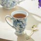 Blue Bird Toile Fine Porcelain Footed Mug