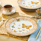 Butterflies with Pink Ornament Fine Porcelain Dessert/Dinner Plate