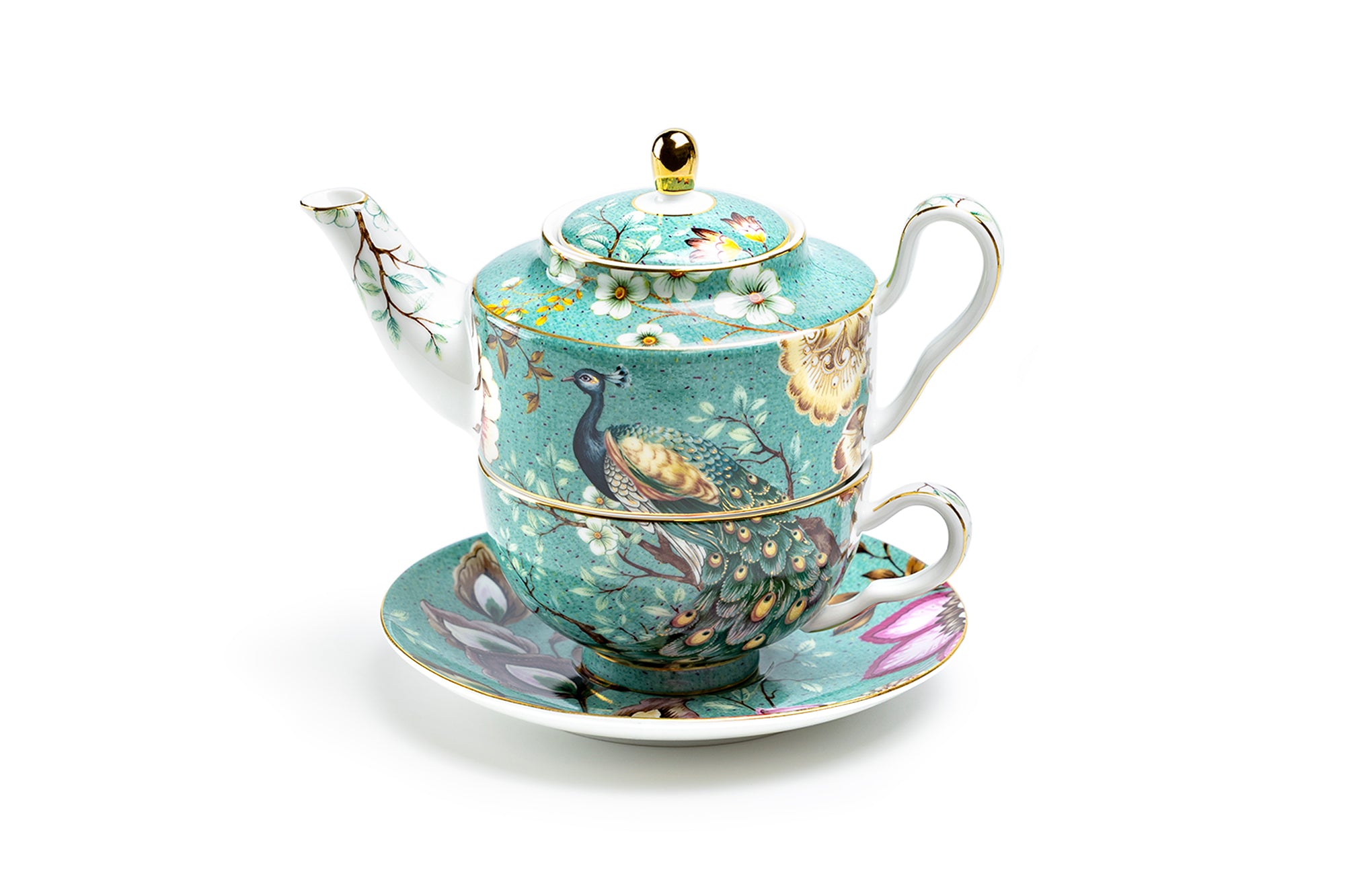 Grace Teaware Peacock Lotus Garden Green Tea For One Set – Gracie