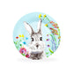 Stechol Gracie Bone China 7.5" Easter Flower Bunny Bone China Dessert Plate blue