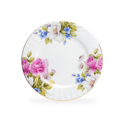 Stechcol Gracie Bone China 7.75" Grace's Pink Rose Bone China Dessert Plate