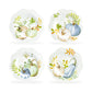 8.5" Assorted Fall Pumpkins Scallop Salad / Dessert Plate Set of 4