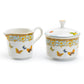 Grace Teaware Butterflies with Blue Ornament Fine Porcelain Sugar & Creamer Set