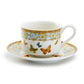 Grace Butterflies with Blue Ornament Fine Porcelain Cup and Saucer