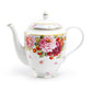 Stechcol Gracie Bone China Peony and Strawberry Bone China Teapot