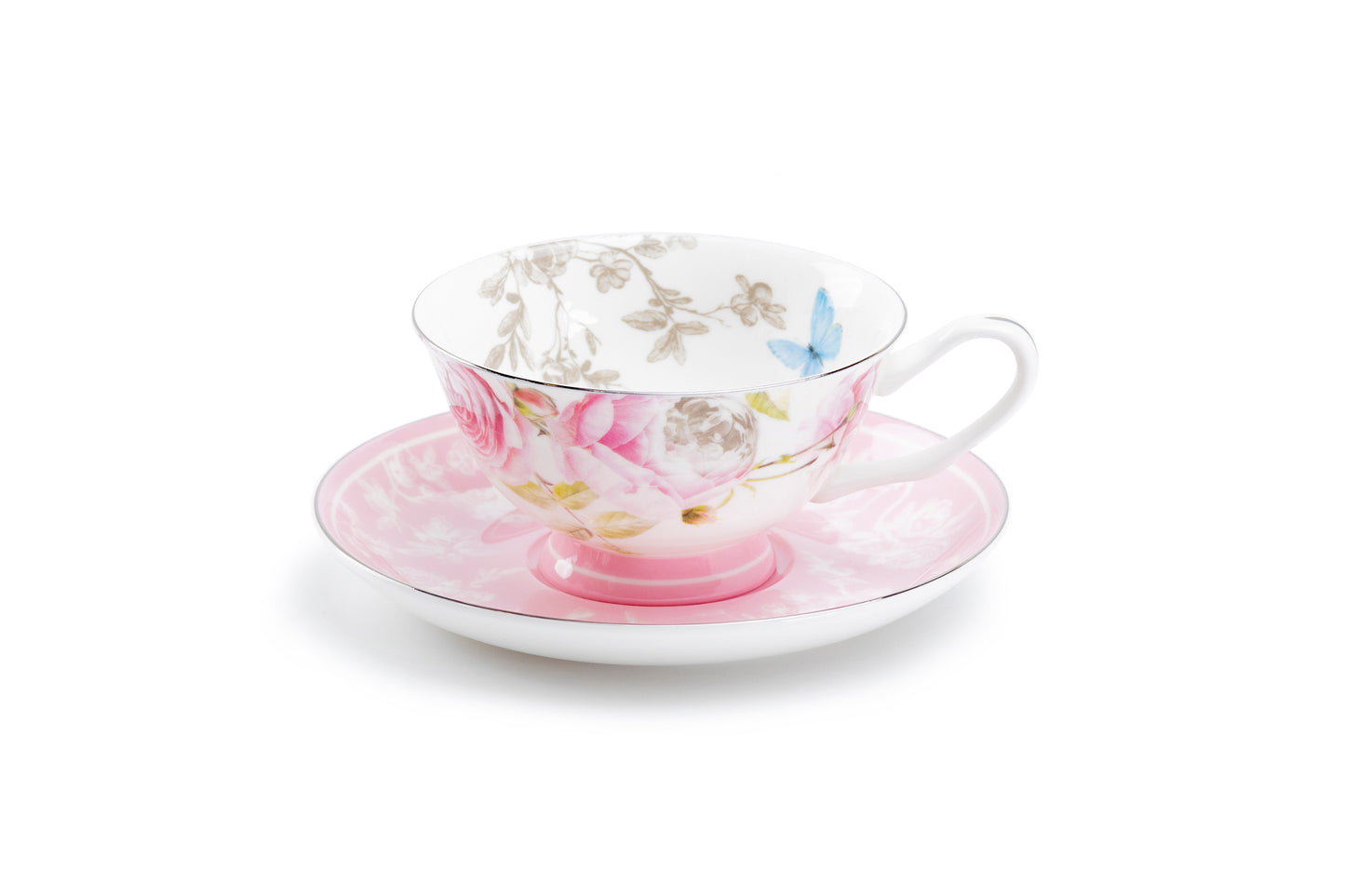 Stechol Gracie Bone China Beau Rose Bone China Tea Cup and Saucer