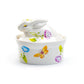 Morning Glory Floral Bunny Figurine Fine Porcelain Sugar Box