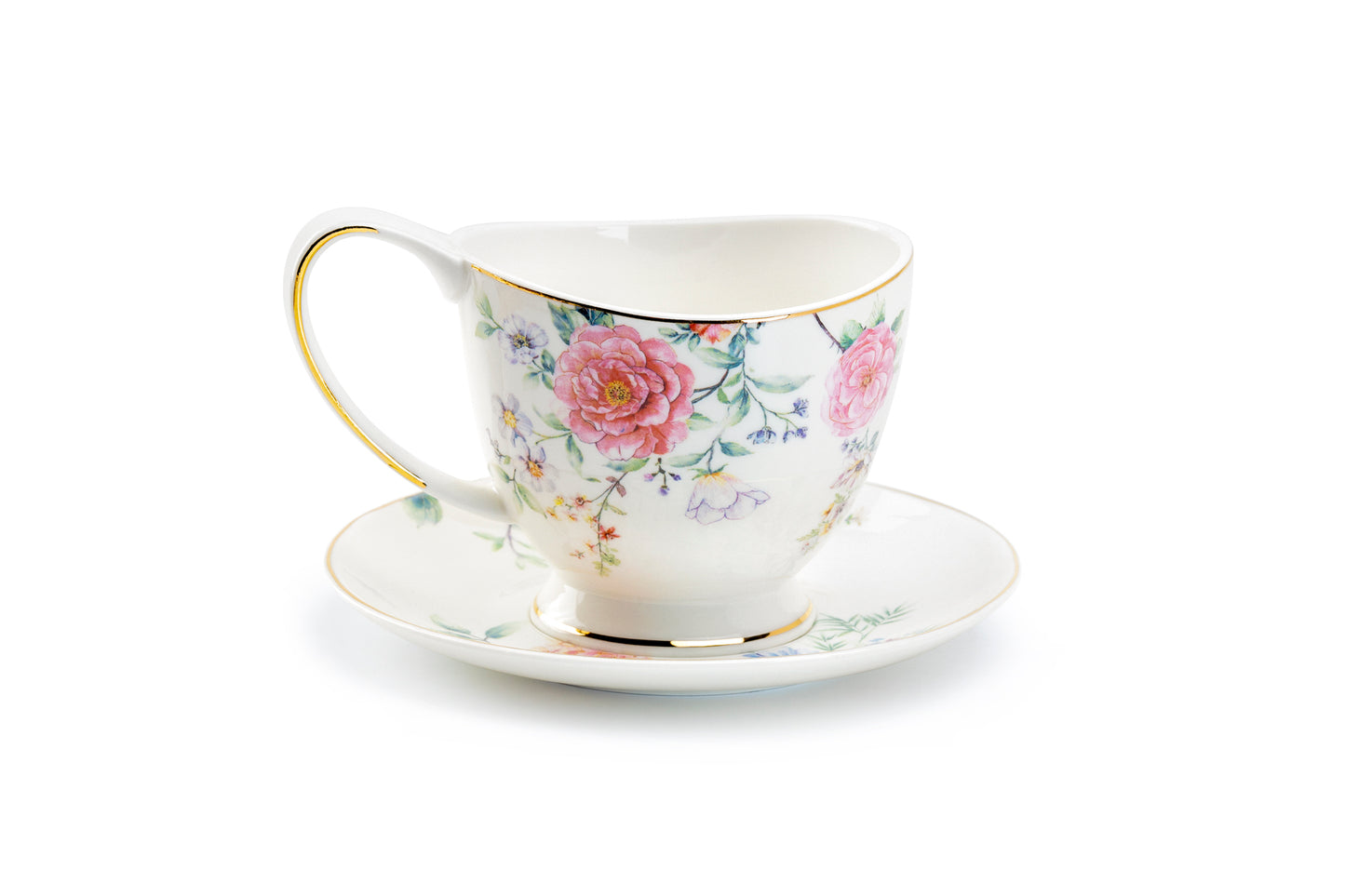 Pink Camellia Fine Porcelain Tea Cup and Saucer