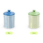 Blue & White Stripes Canister with Lid – 2.5qt