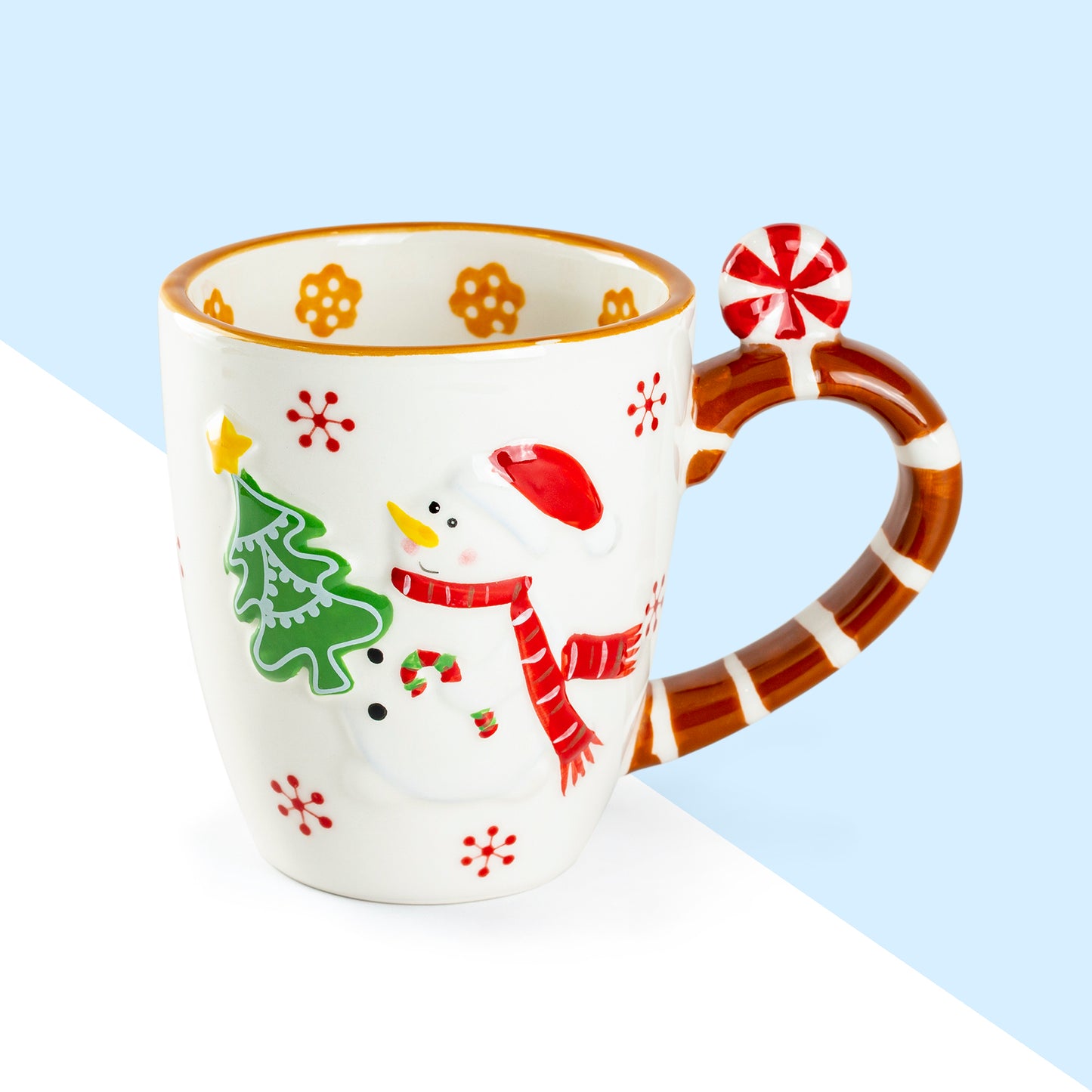 Christmas Snowman Candy Cane Mug