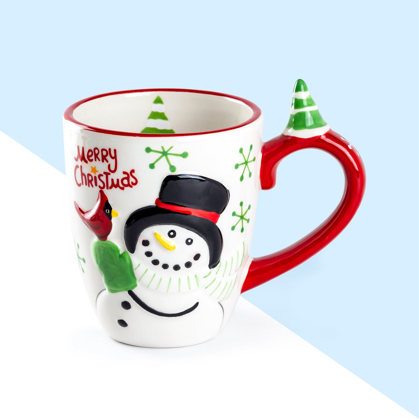 Merry Christmas Snowman Cardinal Mug