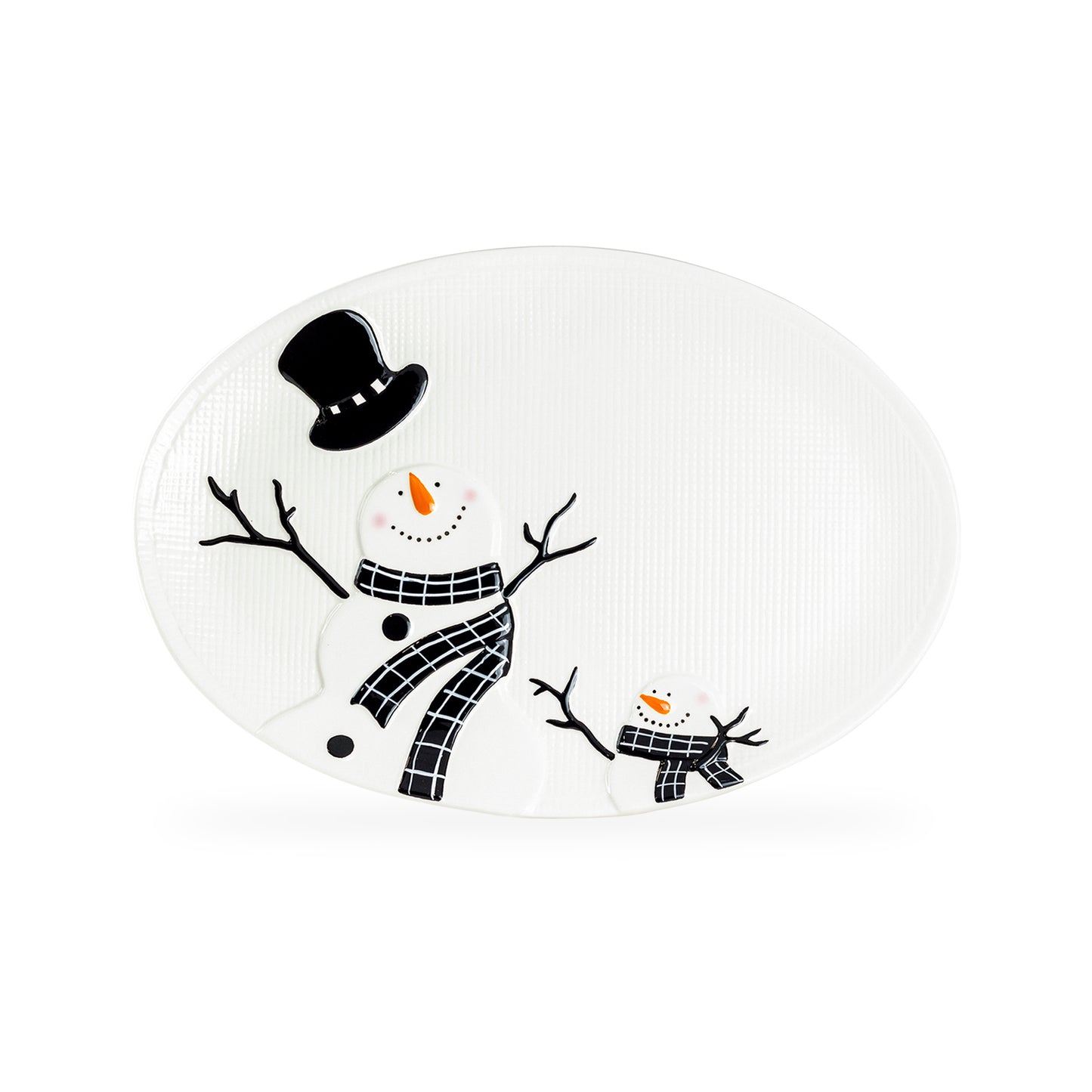 Potter's Studio 15" Happy Snowman Oval Serving Platter