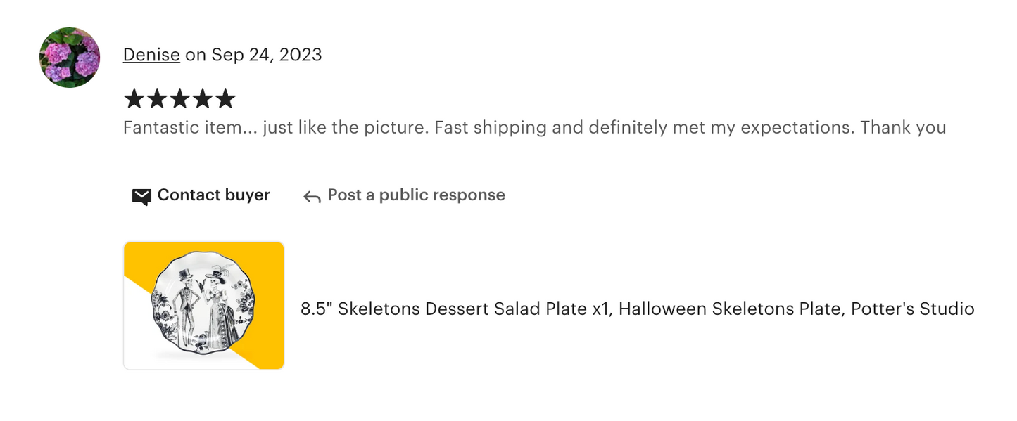 8.5" Halloween Skeletons Dessert / Salad Plate