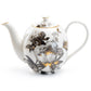 Grace Teaware Black Gold Peony Fine Porcelain Teapot