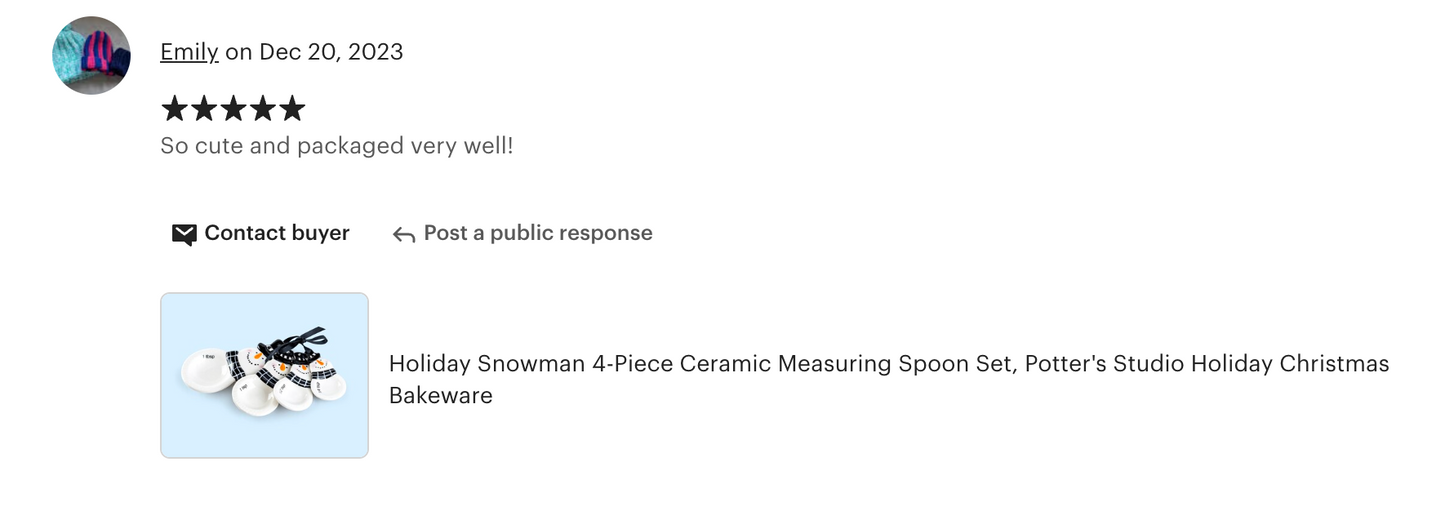 Snowman 4-Piece Ceramic Measuring Spoon Set