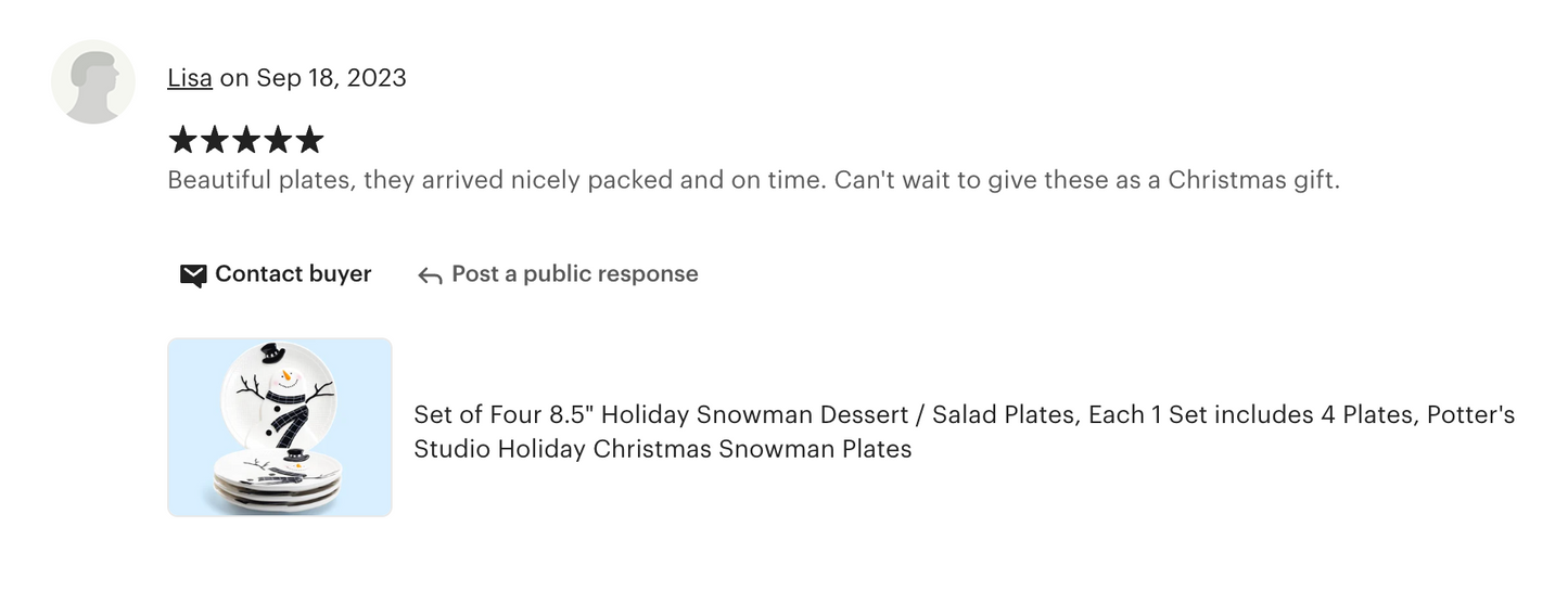 8.5" Snowman Dessert / Salad Plate