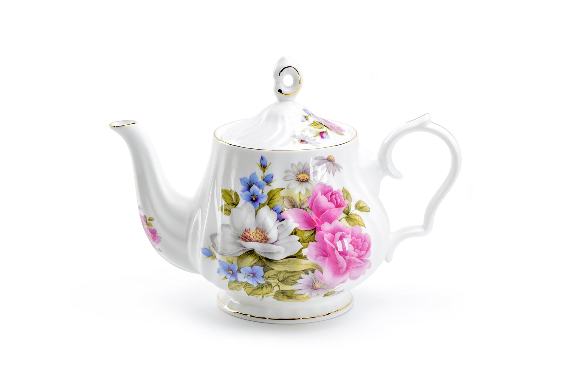 Stechcol Gracie Bone China Grace's Pink Rose Bone China Teapot