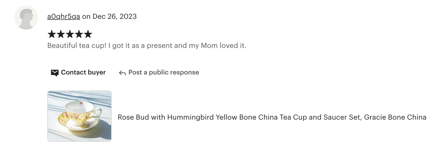 Rose Bud with Hummingbird Yellow Bone China Tea Cup and Saucer