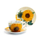 Stechcol Gracie China Sunflower Fine Porcelain Jumbo Cup and Saucer