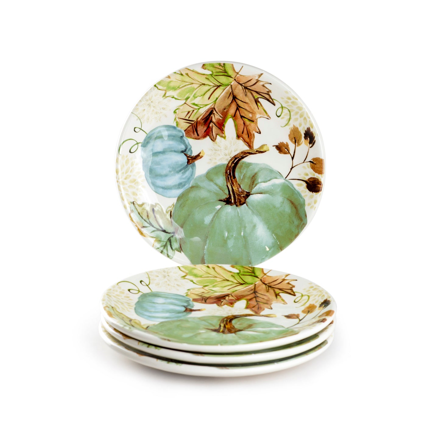 Fall Pumpkins with Leaves Dessert/Dinner Plate