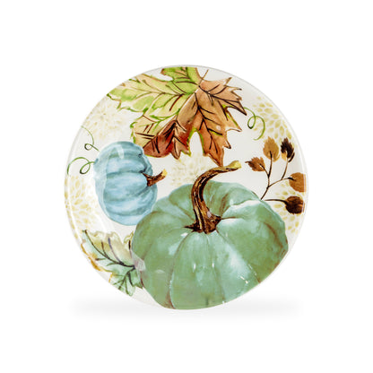 Fall Pumpkins with Leaves Dessert/Dinner Plate