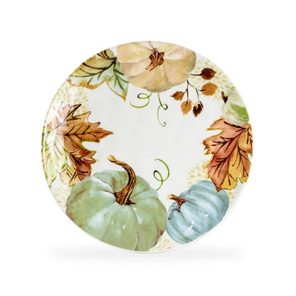 Fall Pumpkins with Leaves Dessert/Dinner Plate