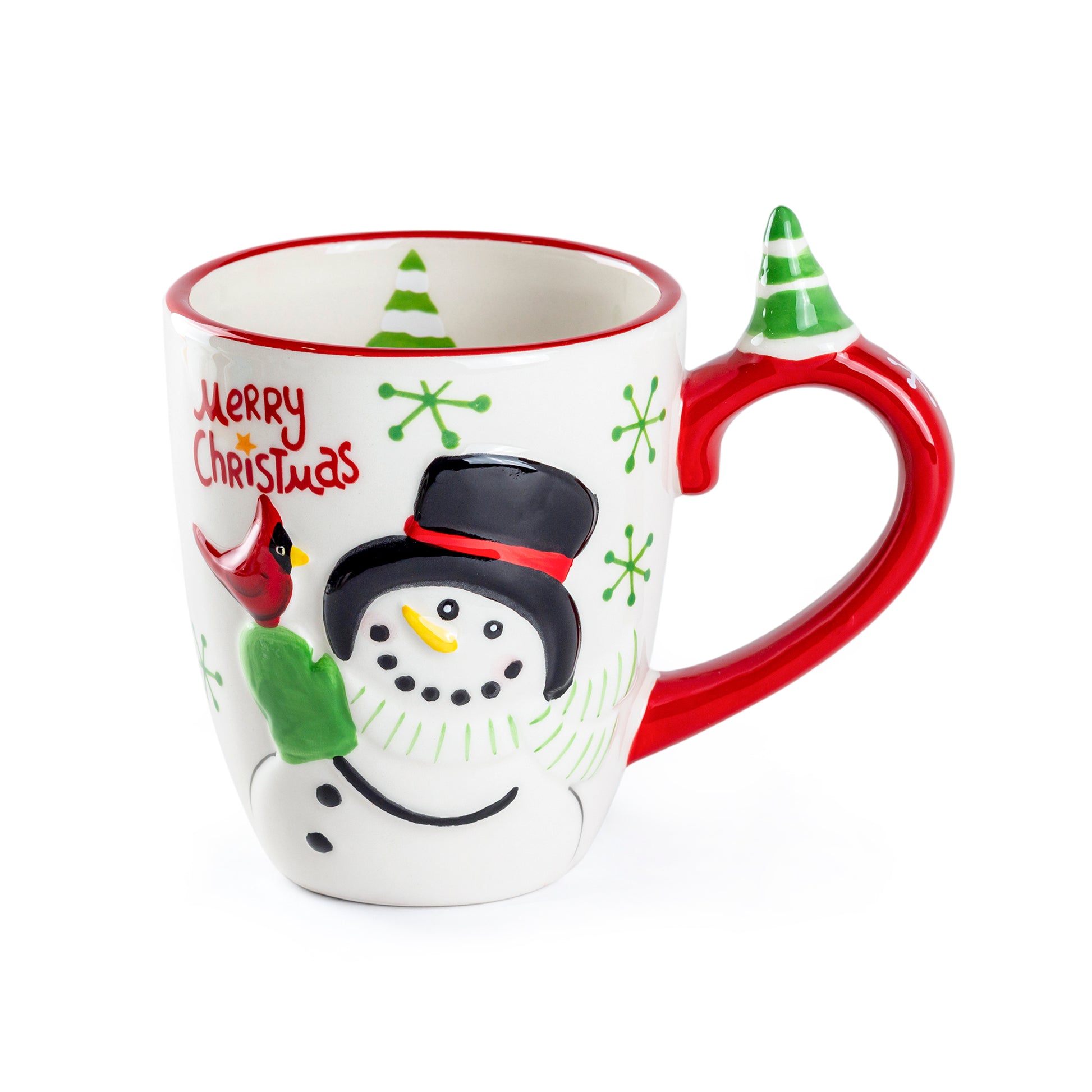 Merry Christmas Snowman Cardinal Mug