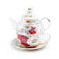 Poppy Field Glass and Fine Porcelain Tea For One Set