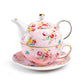 Pink Shabby Rose Fine Porcelain Tea For One Set