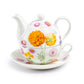 Dahlia Bloom Fine Porcelain Tea For One Set